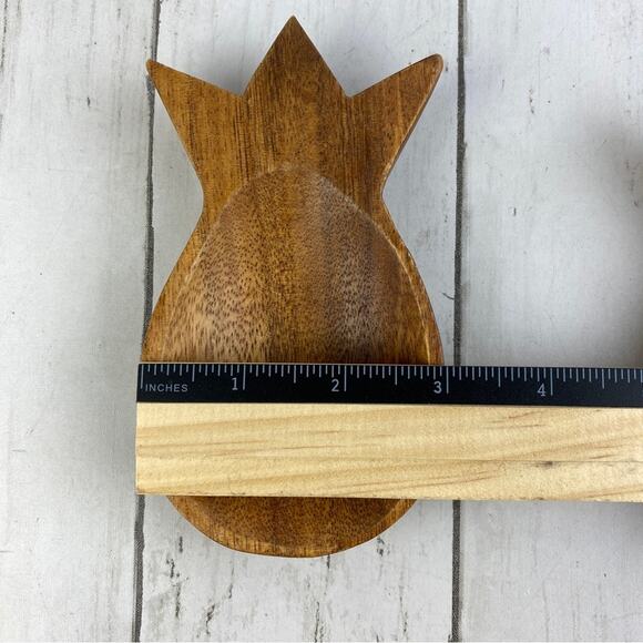 VTG MCM Mid Century Modern Monkey Pod Wood Pineapple Bowls Boho - Picture 6 of 9